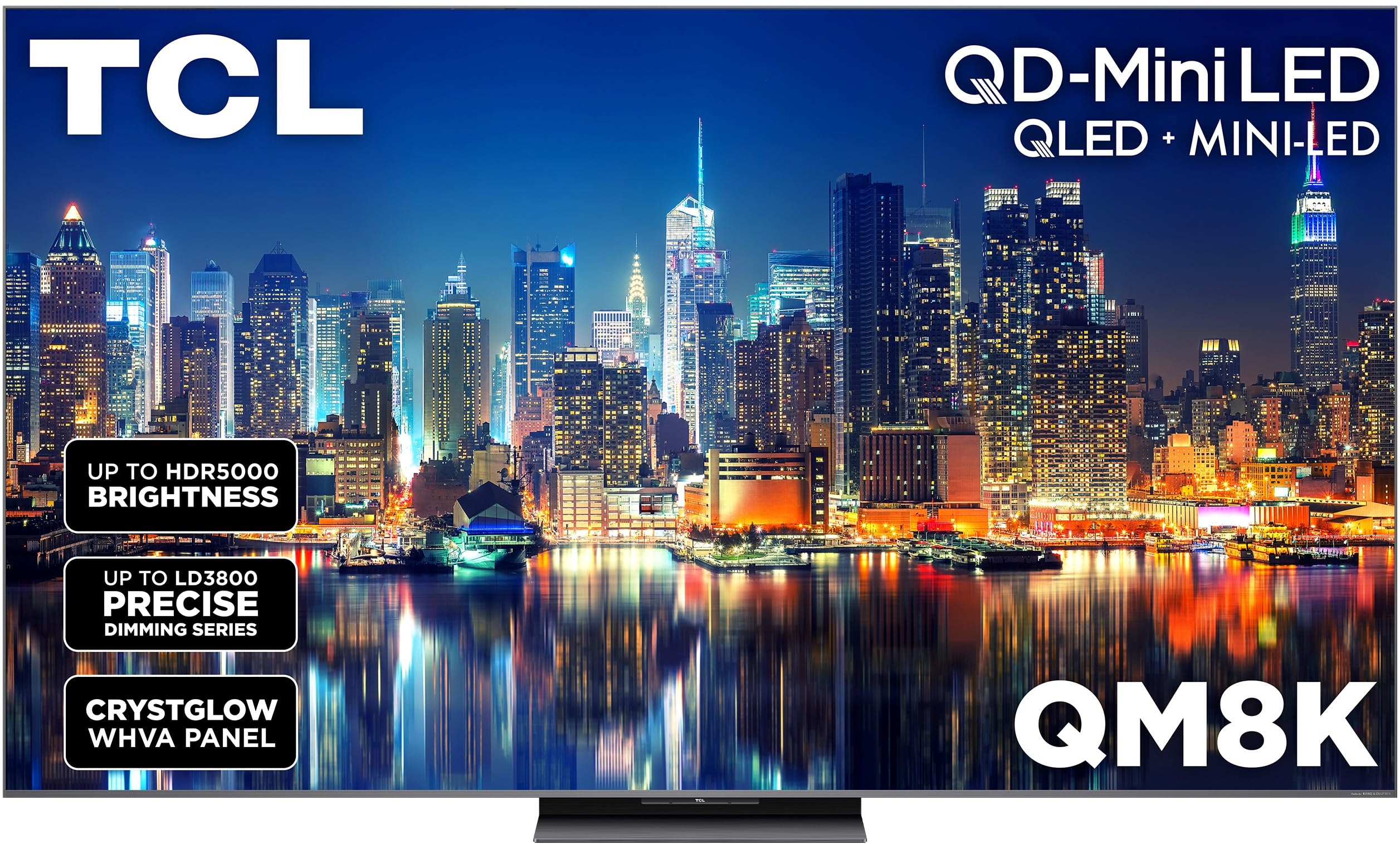 TCL75-Inch Class QM8K Series QD-Mini LED 4K UHD Google Smart TV Next Generation Mini-LED TV - QLED, 144hz, 288hz VRR, No Bezel Design, Unrivaled Picture Quality, Ai Processing (75QM8K, 2025 Model)