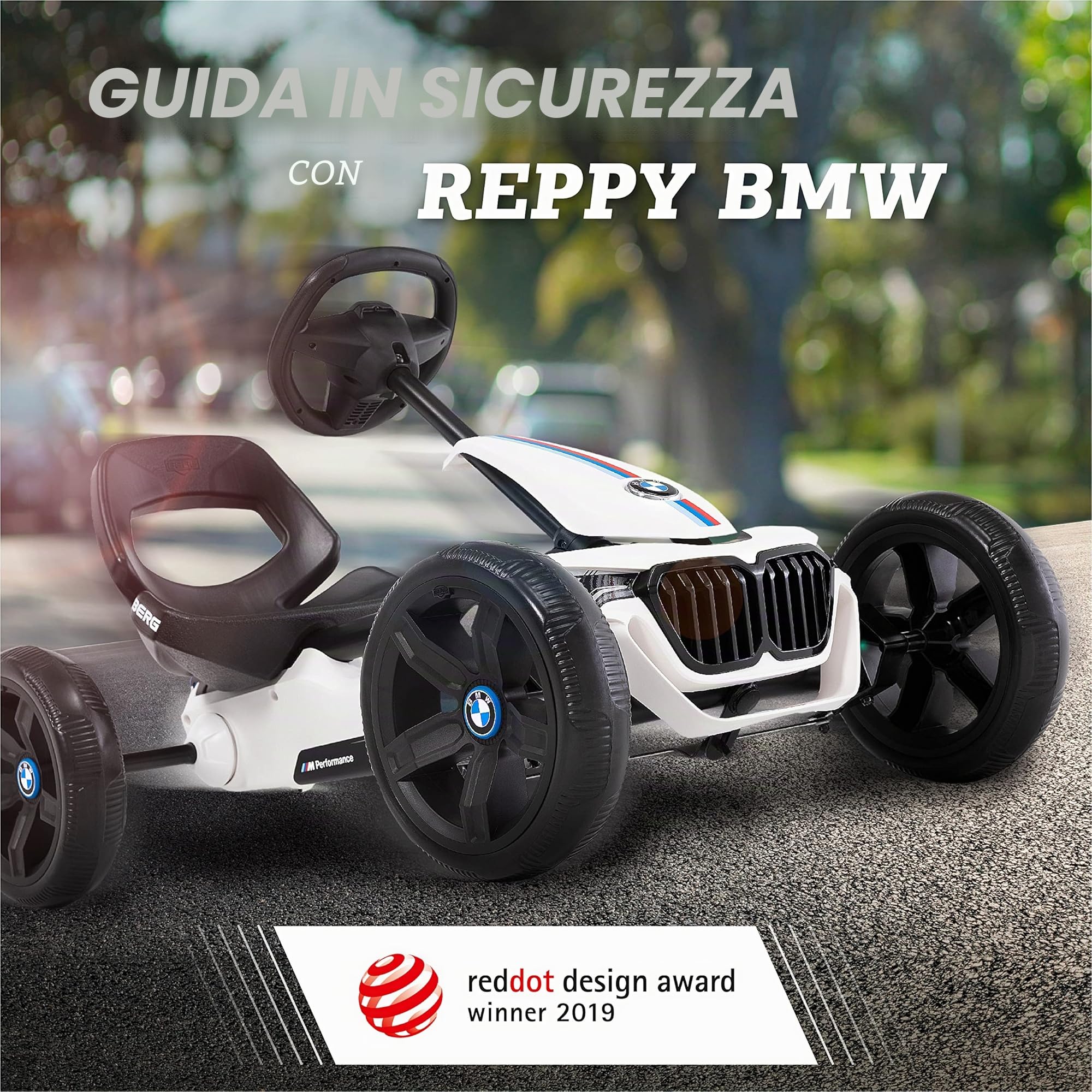 BERG Reppy Gokart a pedale, veicolo per bambini, con elevato standard di sicurezza, giocattolo per bambini adatto per bambini di età compresa tra 2 e 6 anni (BMW)