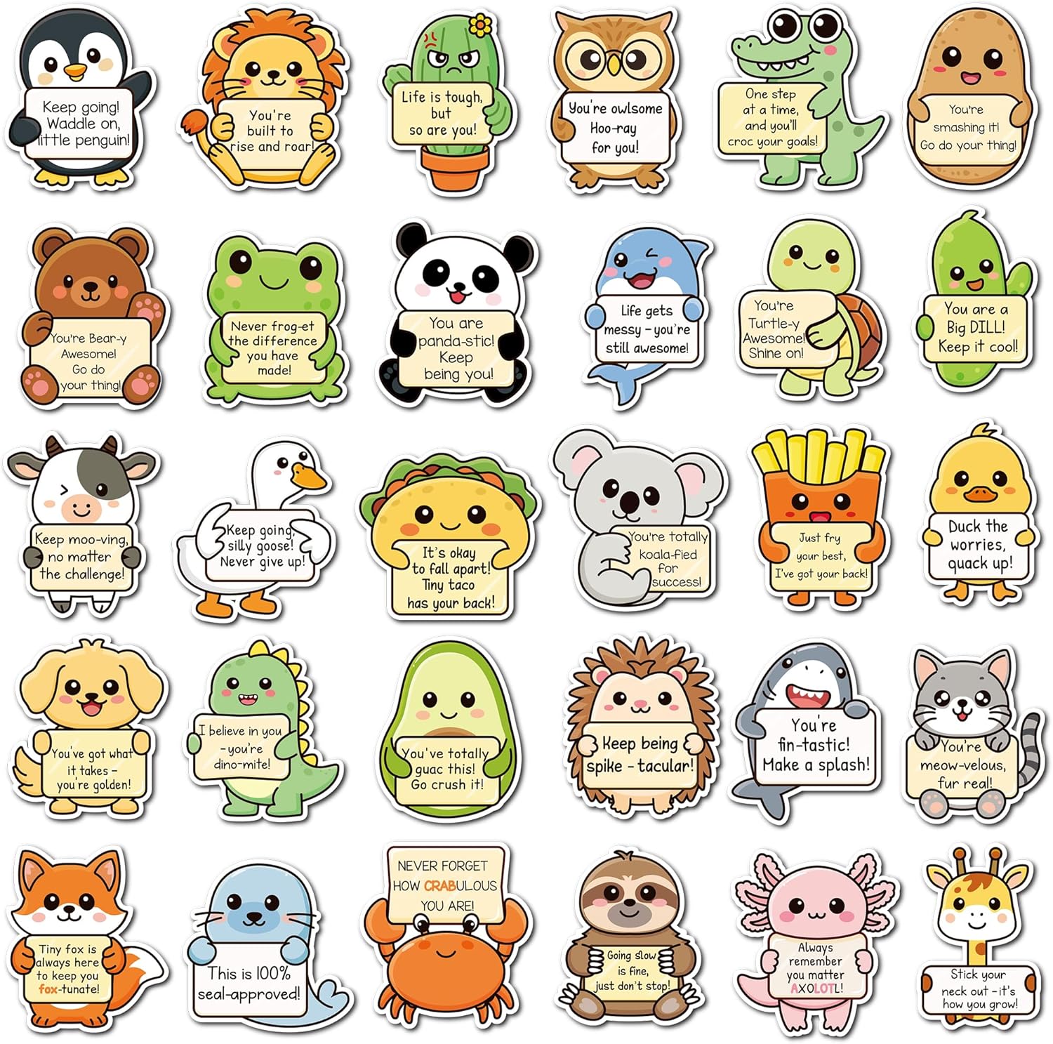 40 PCS Emotional Support Animal Fridge Magnets Cute Positive Animal Magnets with Encouraging Words Decorative Magnetic Stickers for Refrigerator Locker Whiteboard Classroom Rewards Teacher Supplies image 2