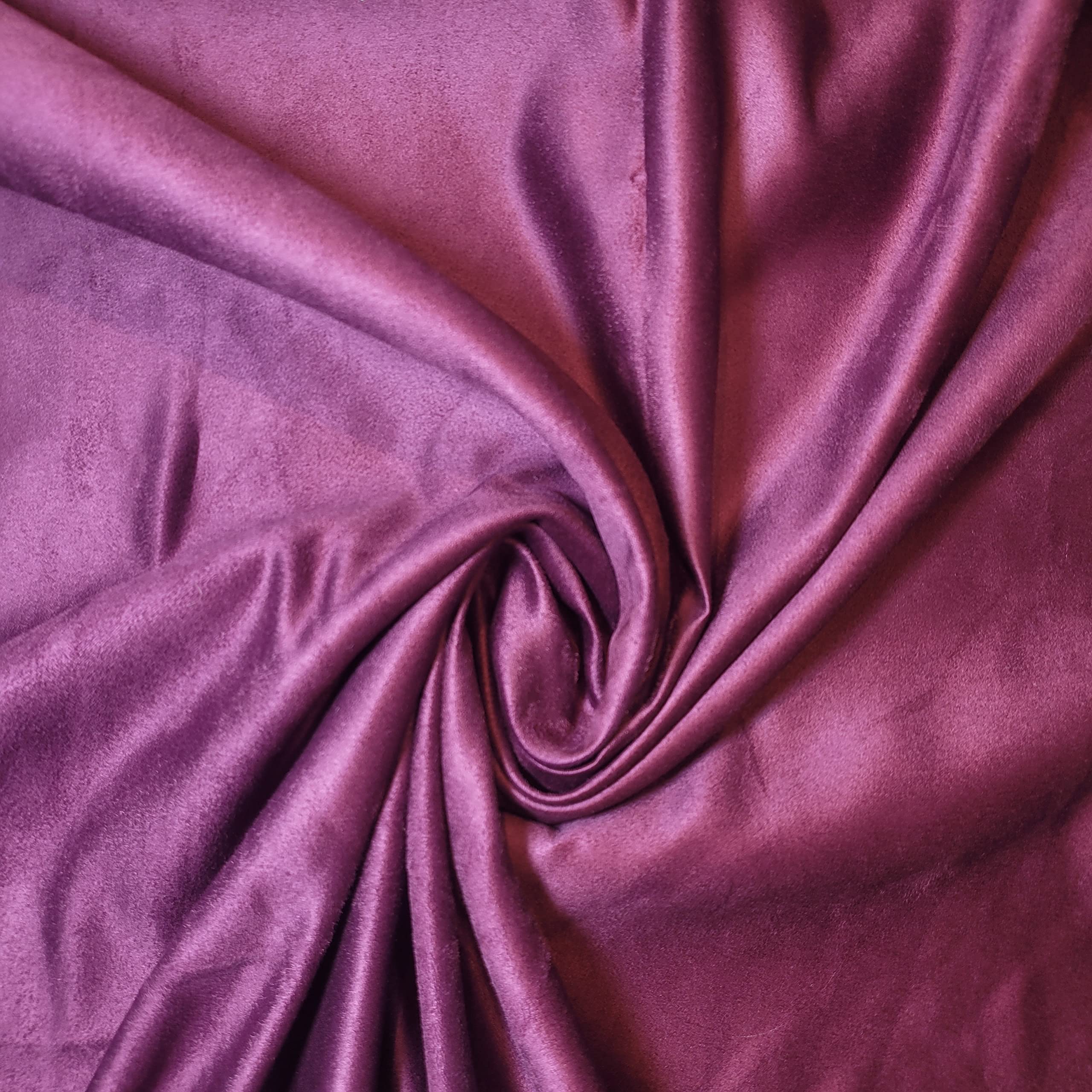 Faux Plain Suede Suedette Dress Craft Soft Fabric Material 58" by Meter (Aubergine)
