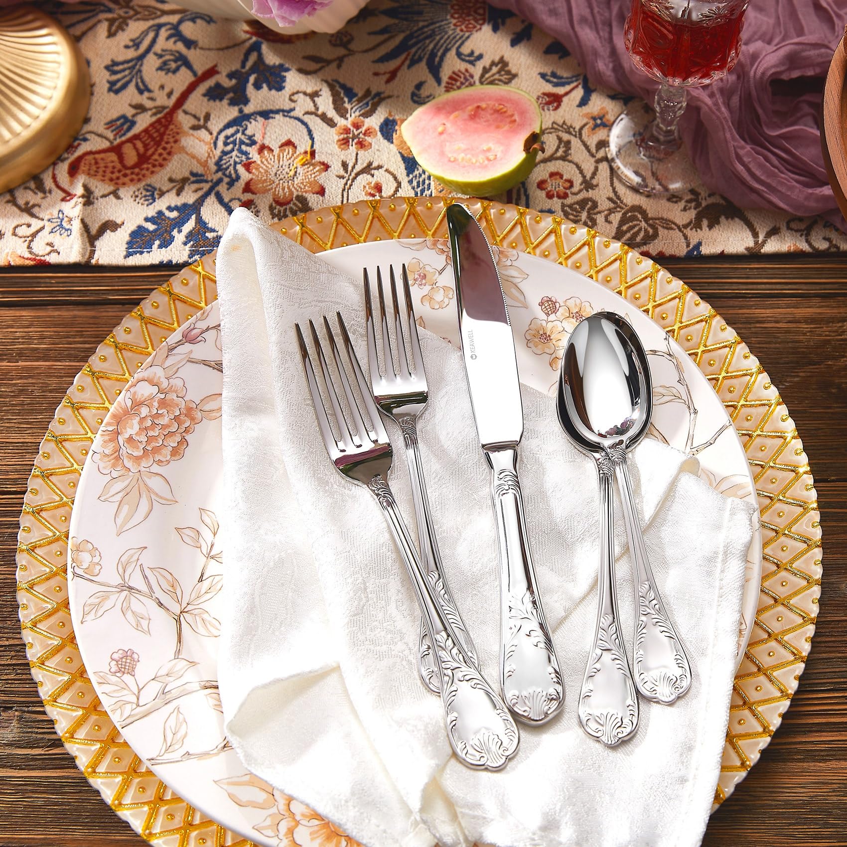 KEAWELL Premium Regalia 20-Piece Fine Silverware Set (20, Silver) — Amazon image 8