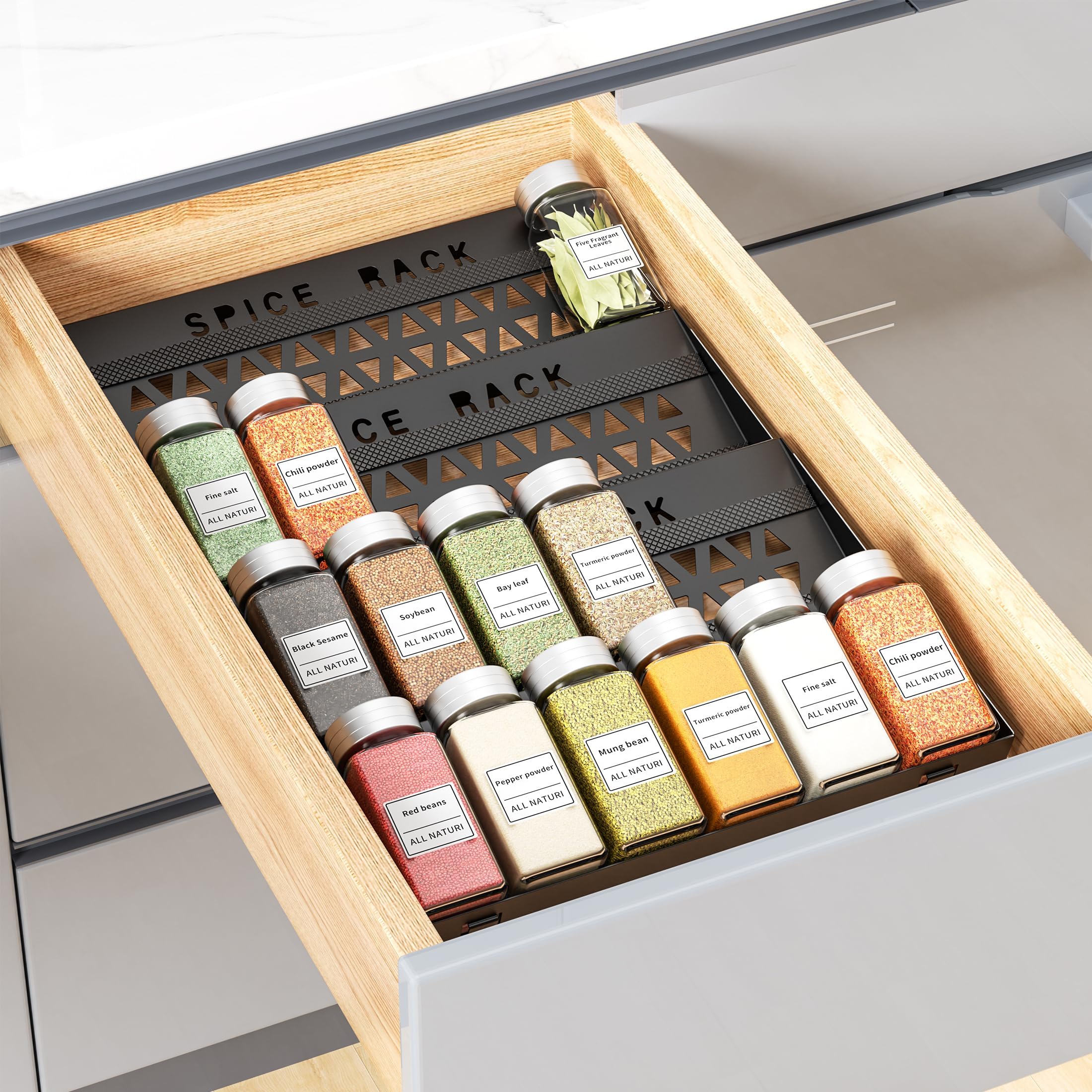 Organiseur de tiroir à épices pour une cuisine ordonnée