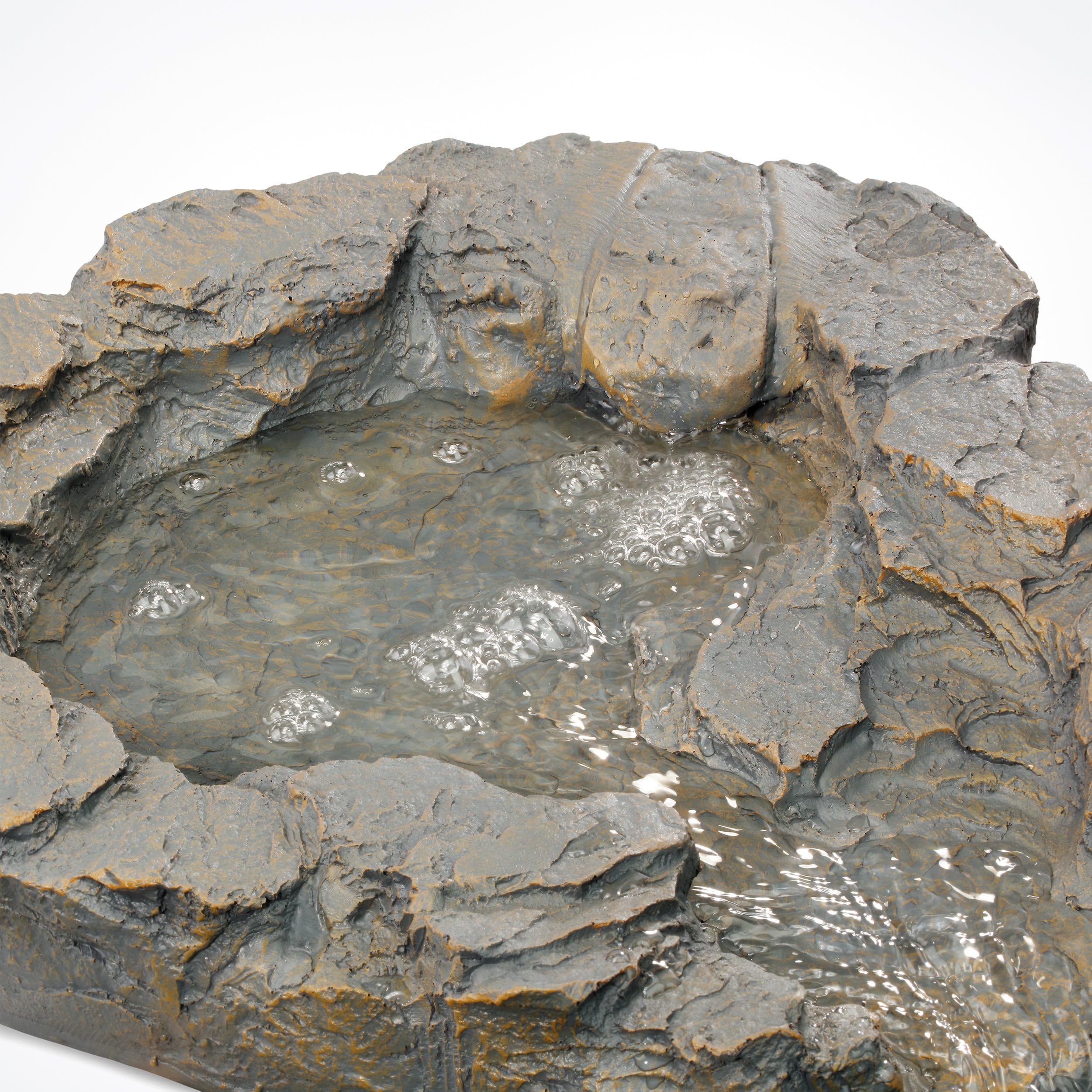 Esotec Bachlaufschale Erweiterung Bachlauf, Steinschale Kunstharz, Naturstein-Optik Wasserfall, frostbeständig wetterfest grau 100756