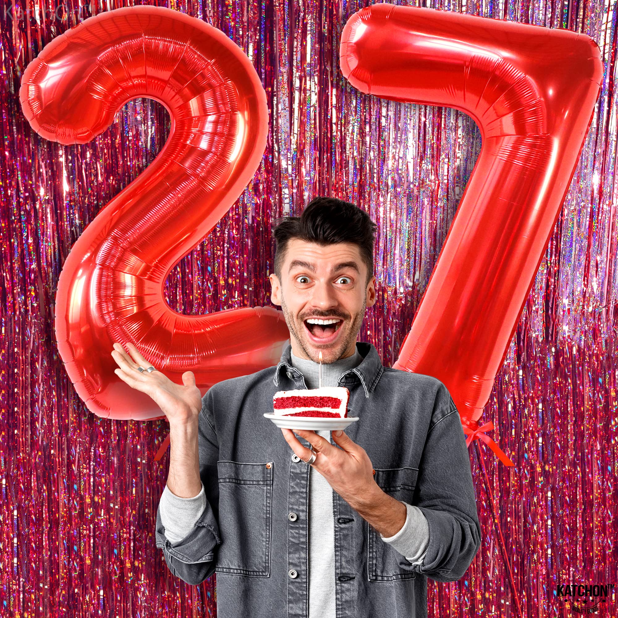 Amazon | KatchOn(カッチオン) 赤色27個のバルーン数字 - 40