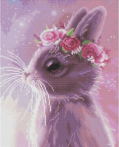 Miniatura 97 de DIAMOND ART CLUB Kit de pintura de diamante de zorro, manualidades divertidas para adultos, lienzo de arte redondo de diamante, 13 x 16 pulgadas