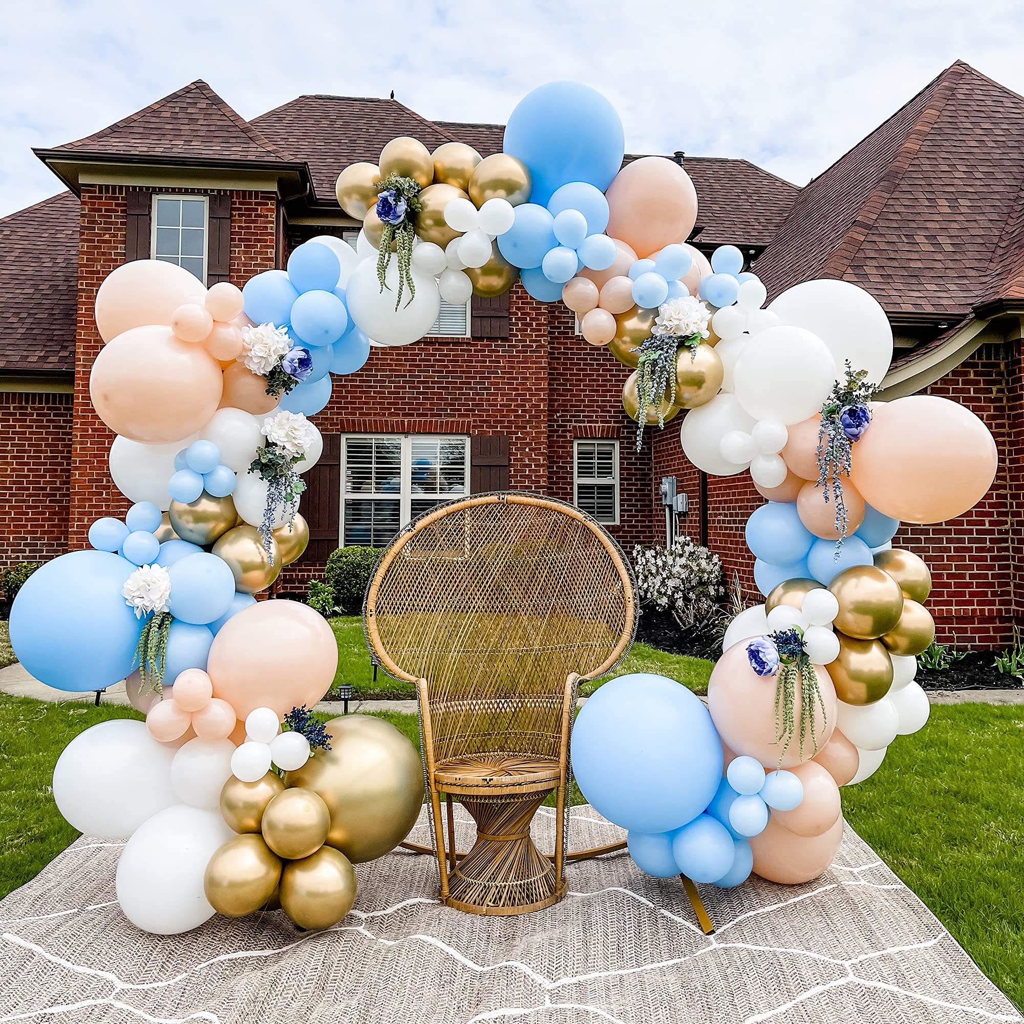 Round Metal Arch Backdrop Stand 7.2 ft Large Size Golden Circle