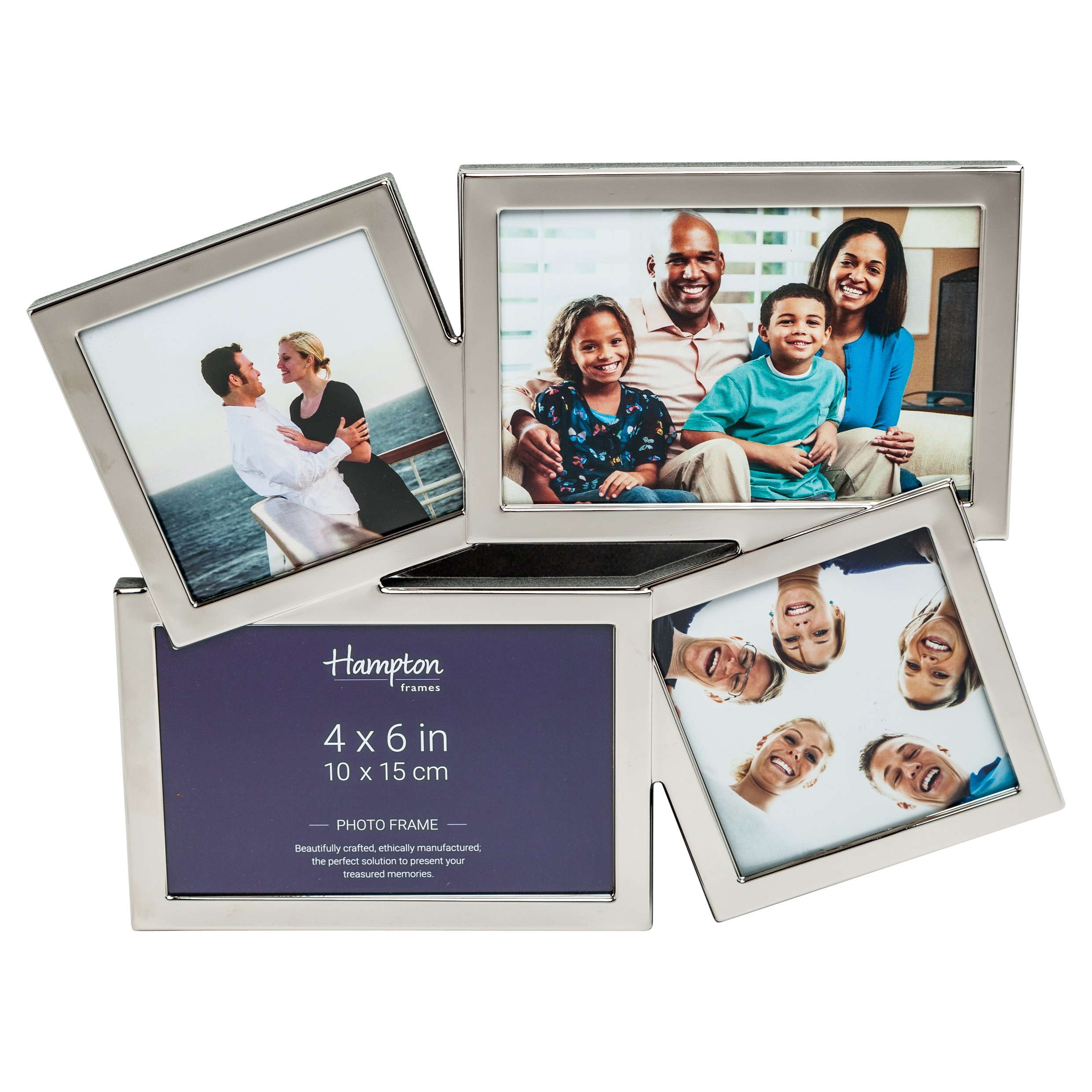 Hampton Frames ACCENT Multi Apertue Silver Plate Photo Frame Silver 4 Apertues ACC3694A