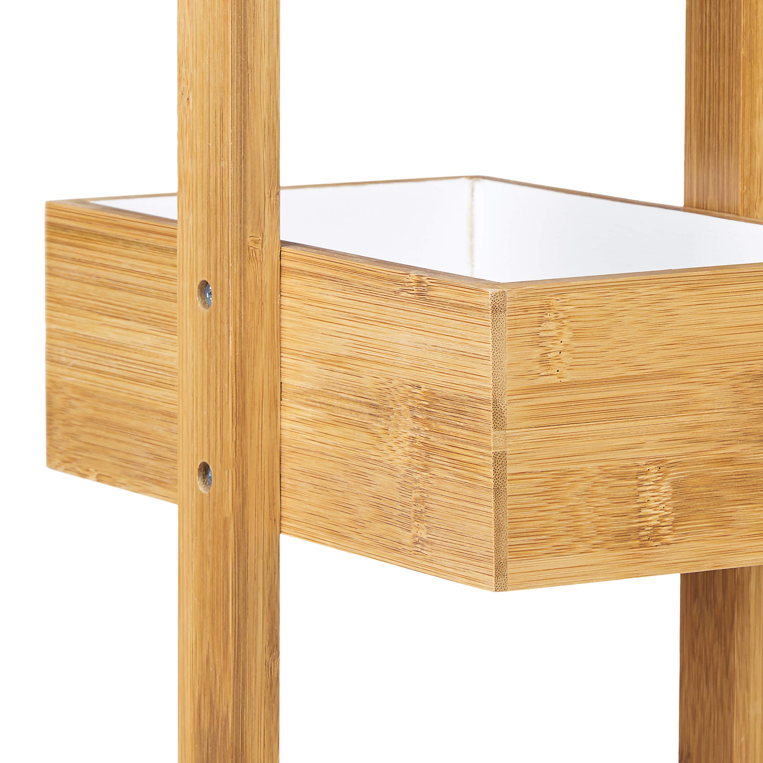 Relaxdays - Estantería Colgante con 4 bandejas para la Ducha/Cuarto de baño Hecho de bambú con Medidas 88,5 x 25,5 x 18,5 cm, Color Natural