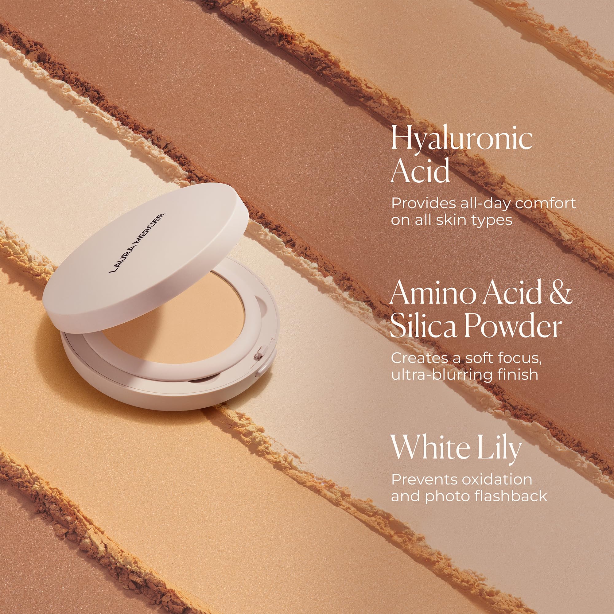 Laura Mercier Translucent Loose Talc-Free Setting Powder – Ultra-Blur, 16 Std. Feuchtigkeitsspendender Halt, Natürliches Finish, mit Hyaluronsäure, für normale bis trockene & reife Haut