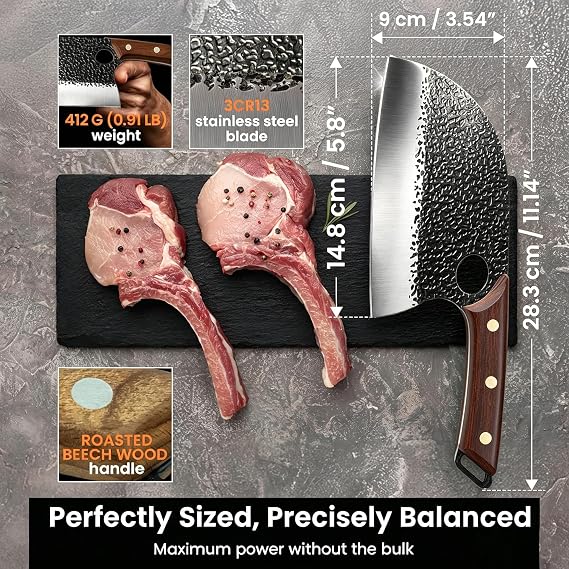 ACMETOP Kitchen Meat Cleaver Knife Japanese Steel Butcher Knife,5.8 Inch Chef Knife for Meat & Vegetables Kitchen Gift for Mother Father