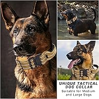 Vista 17 de Tactical Dog Collar, Adjustable Military Training Reflective Nylon Dog Collar with Control Handle, Heavy Duty Metal Buckle for Medium and Large Black