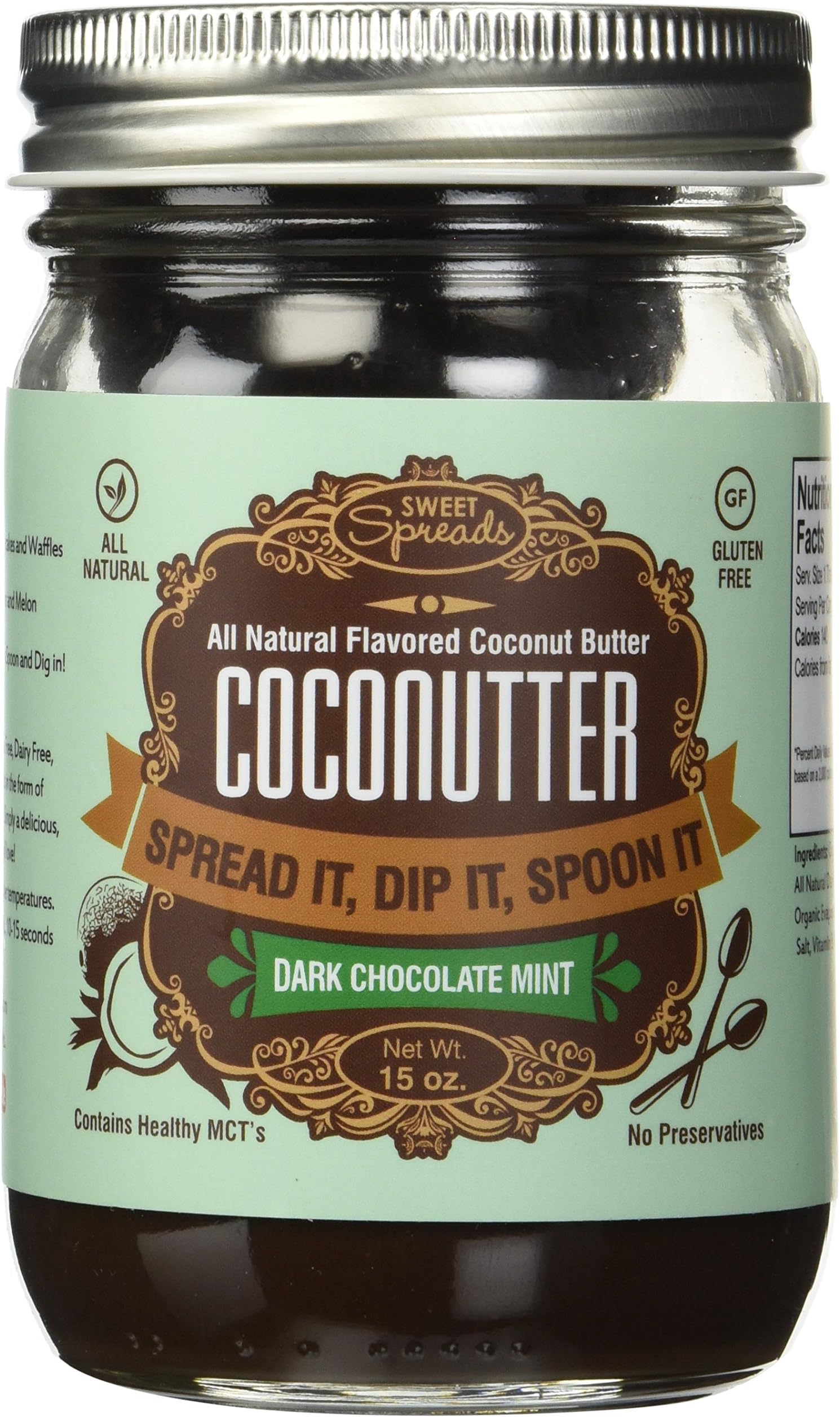 Sweet Spreads Coconutter, Dark Chocolate Mint, 15 Ounce