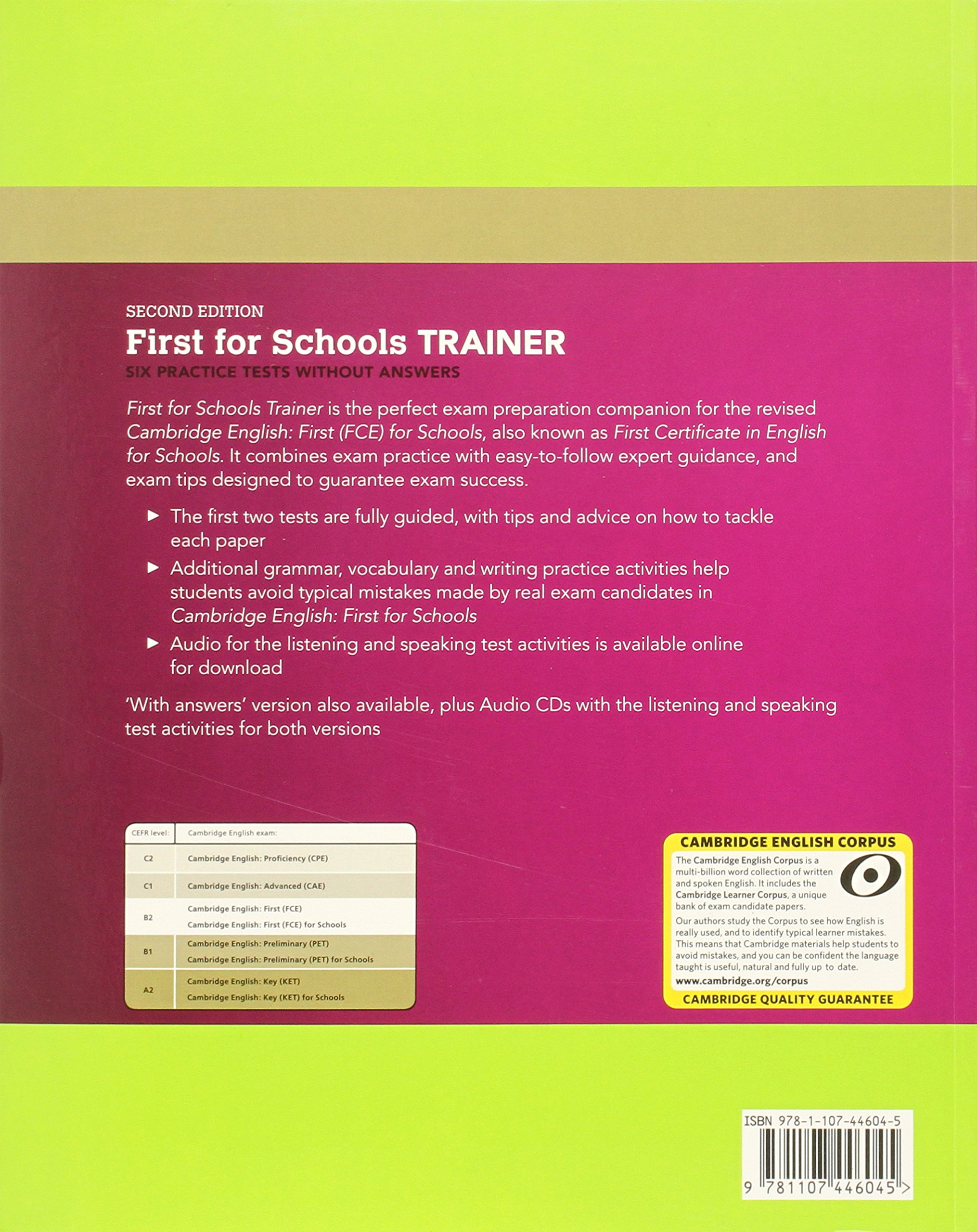 First for Schools. Trainer. Six practice tests without answers. 2nd Edition [Lingua inglese]