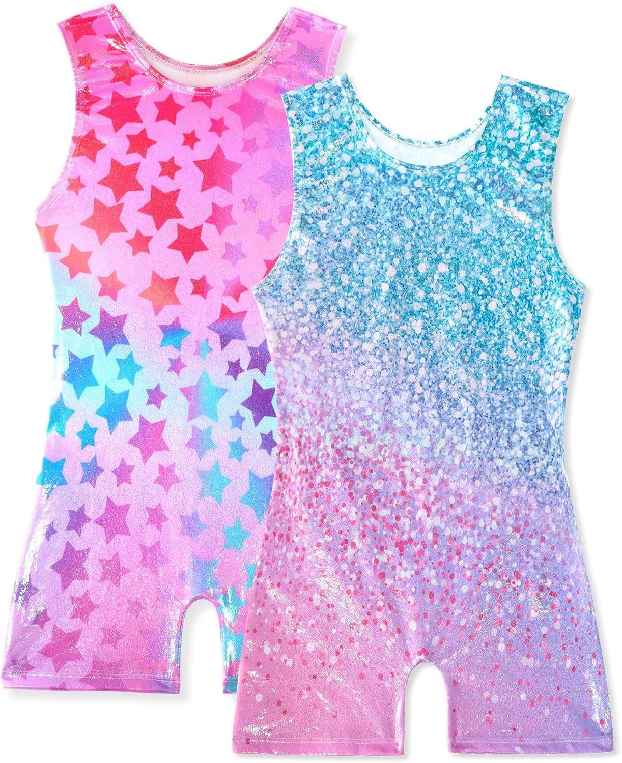 Gymnastics Leotards for Girls Shiny Toddler Biketard Unitard One Piece Tumbling Outfits