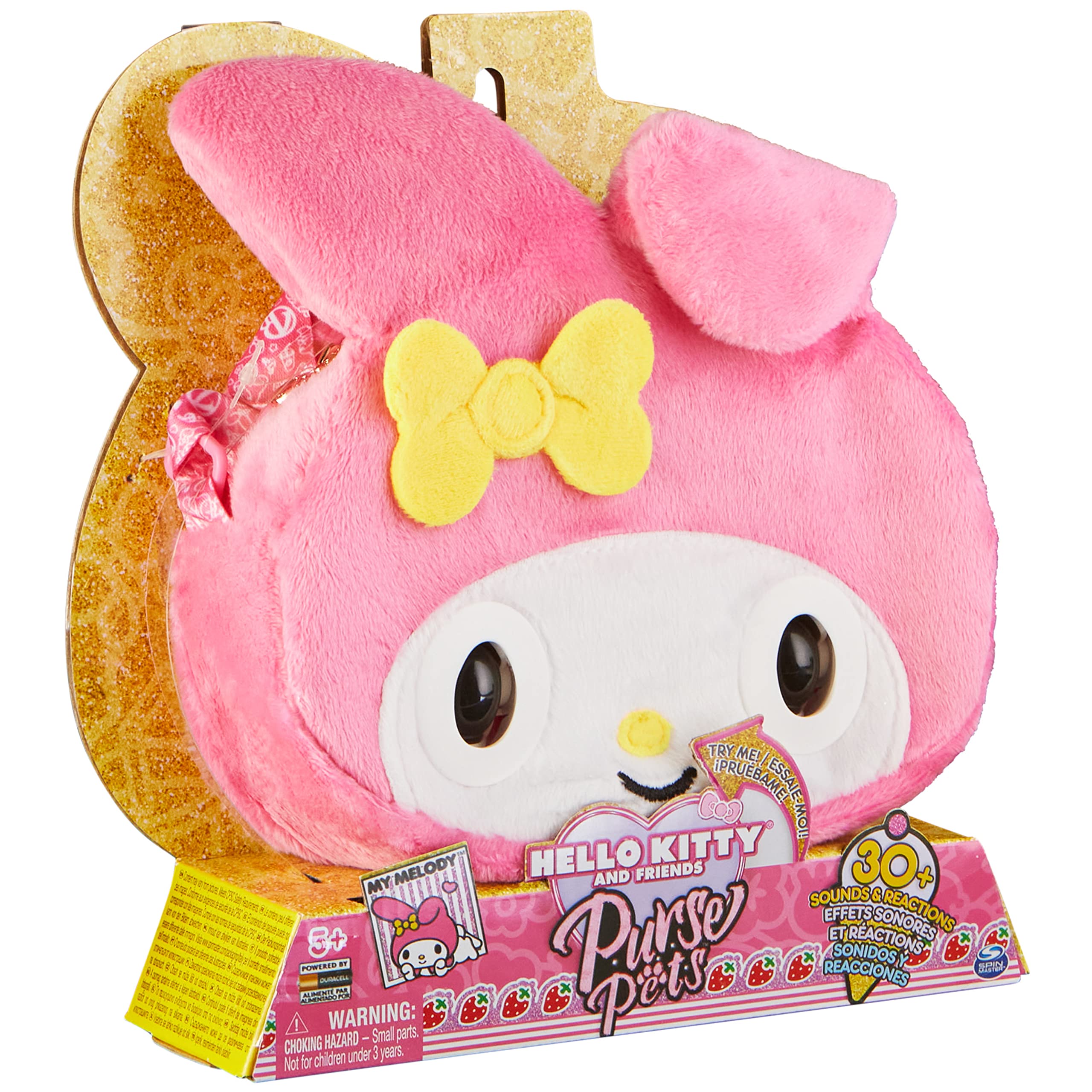 Purse Pets My Melody - Borsa a tracolla interattiva con 30+ suoni, reazioni, occhi e musica, dai 5 anni in su