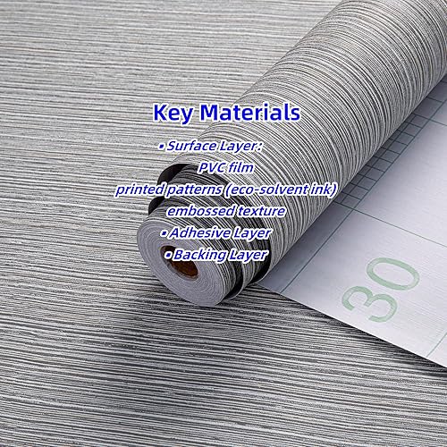 Miniatura 5 de Papel pintado de Haimin con textura de paja de 24" x 393" en tela, papel de contacto marrón, papel pintado de lino texturizado, papel pintado de