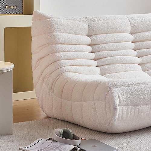 Miniatura 6 de Puf para adultos, sofá biplaza de gran tamaño, silla de chimenea, cómodo sofá perezoso de 2 plazas, puf de espuma viscoelástica para sala de estar,