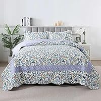 Vista 38 de HoneiLife - Juego de edredón de 3 piezas, colcha de microfibra, reversible, con estampado floral, para todas las estaciones, estilo acuarela