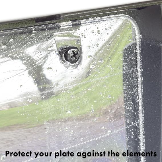 Custom Accessories Unbreakable Domed License Plate Shield, Clear