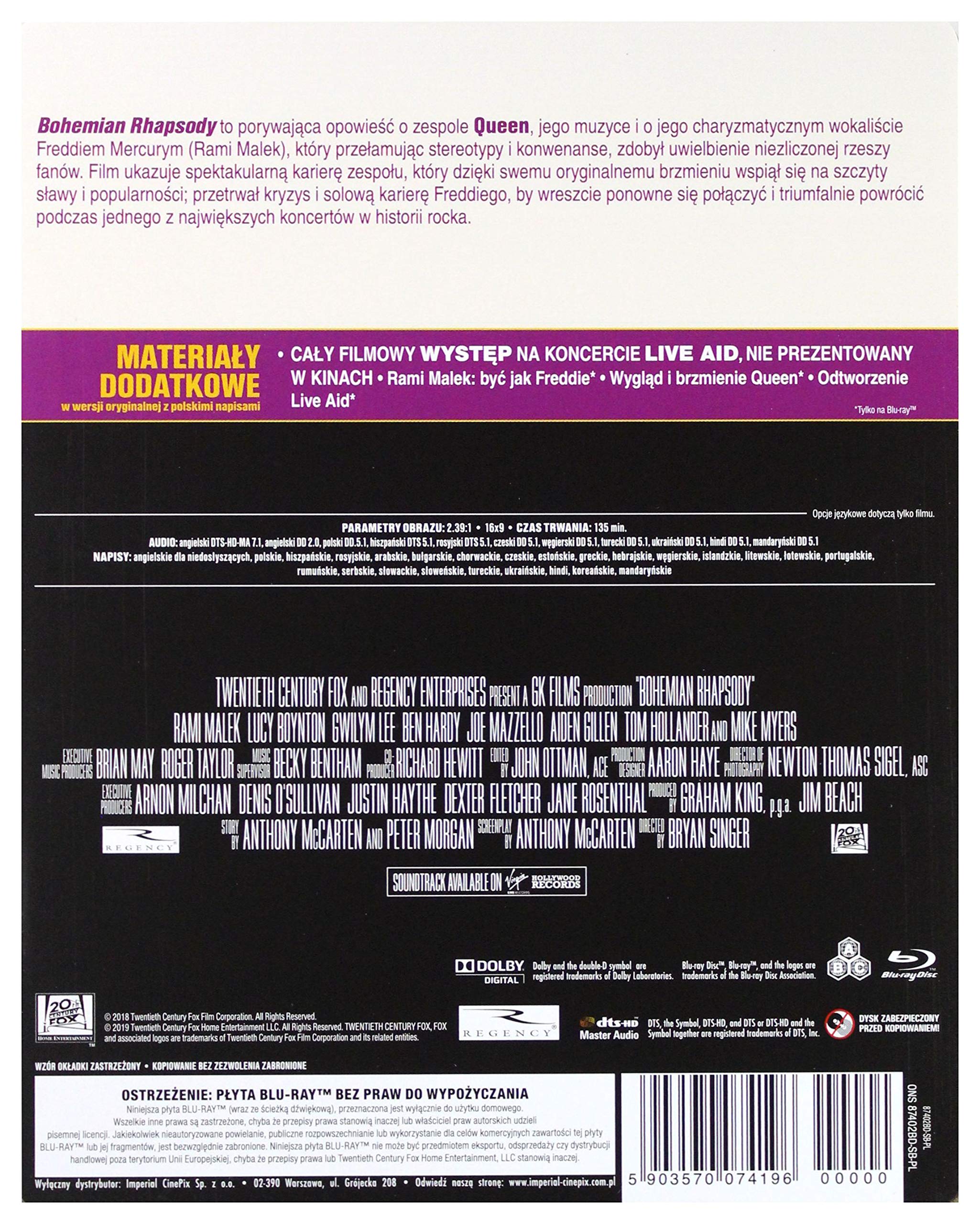 Bohemian Rhapsody Steelbook [Blu-Ray] [Region Free] (IMPORT) (Nessuna versione italiana)