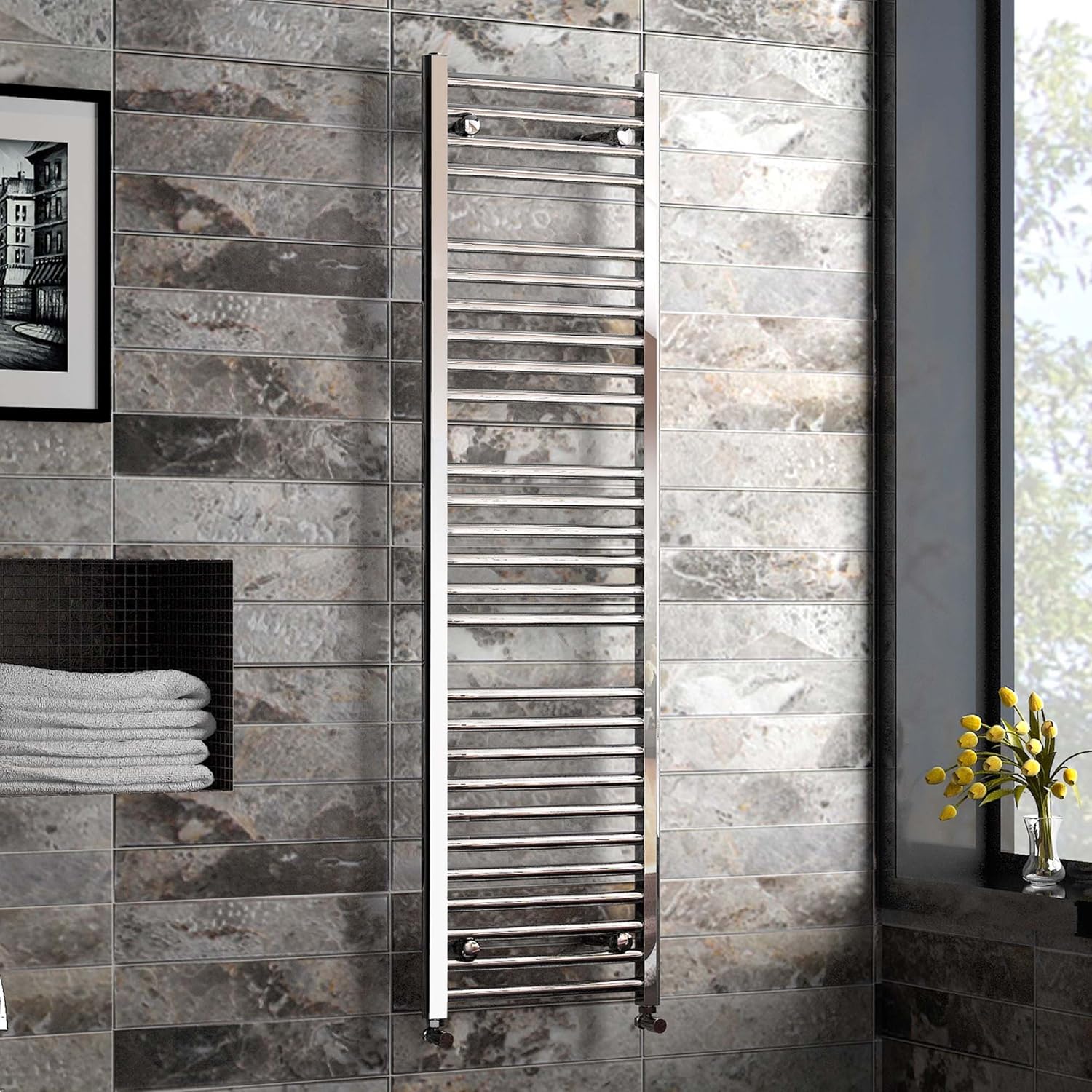 Uzon 1600 X 500mm Heated Towel Rail U2013 Chrome | Heated Towel Rail