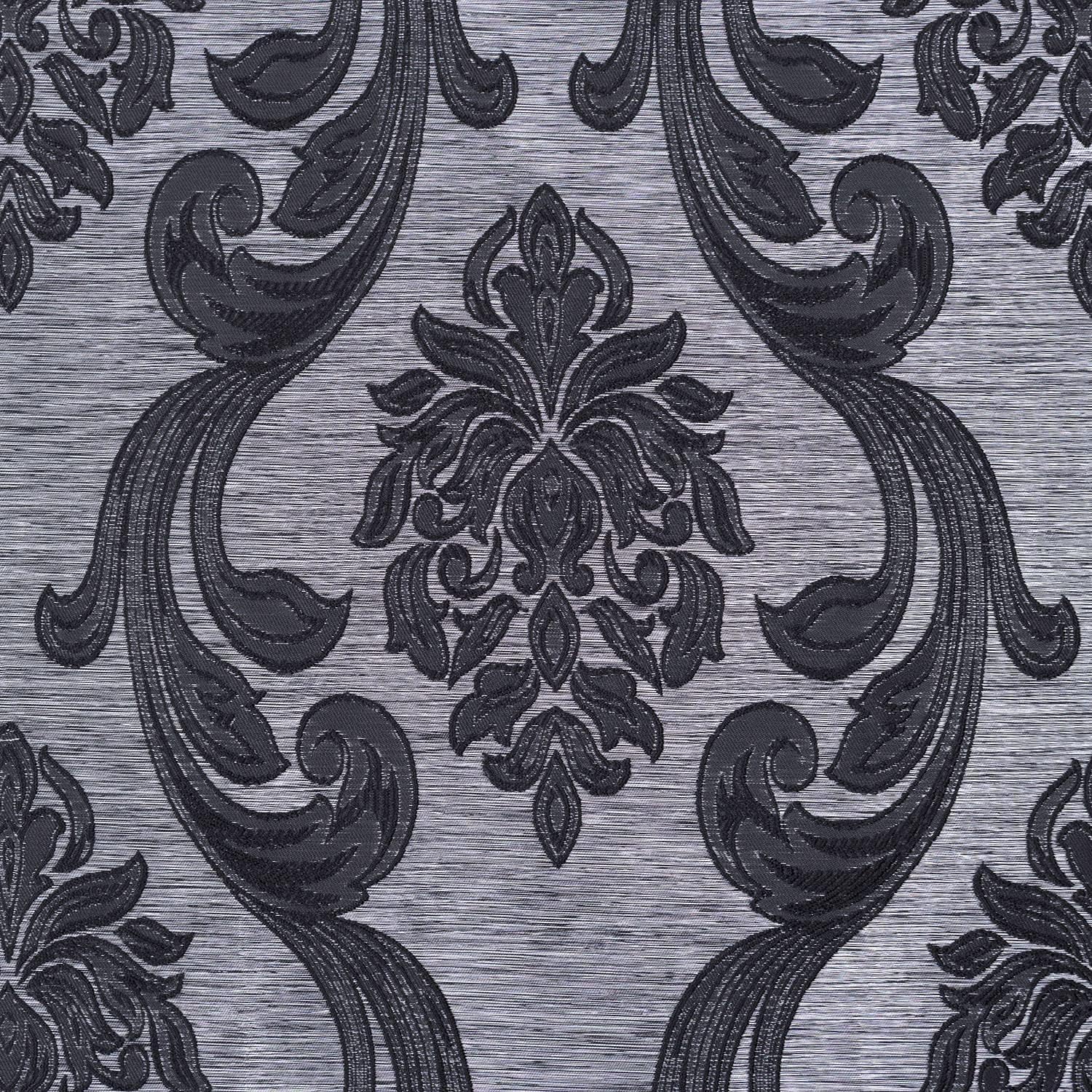 NAPEARL Sliding Door Curtains Gothic Style Patio Doors Curtains, Room Divider Curtain 1 Sliding Panel Black Grey Jacquard Vintage Floral Damask Pattern Window Drapes with Grommet Top Extra Wide