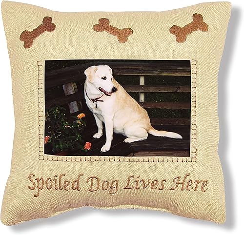 Almohada con refranes de fotos de perro mimado - Decoración del hogar
