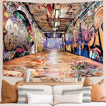 アート・デザイン・音楽 WANTO / street is calling Amazon.com: OSUNBD Graffiti Wall Tapestry Street Creative