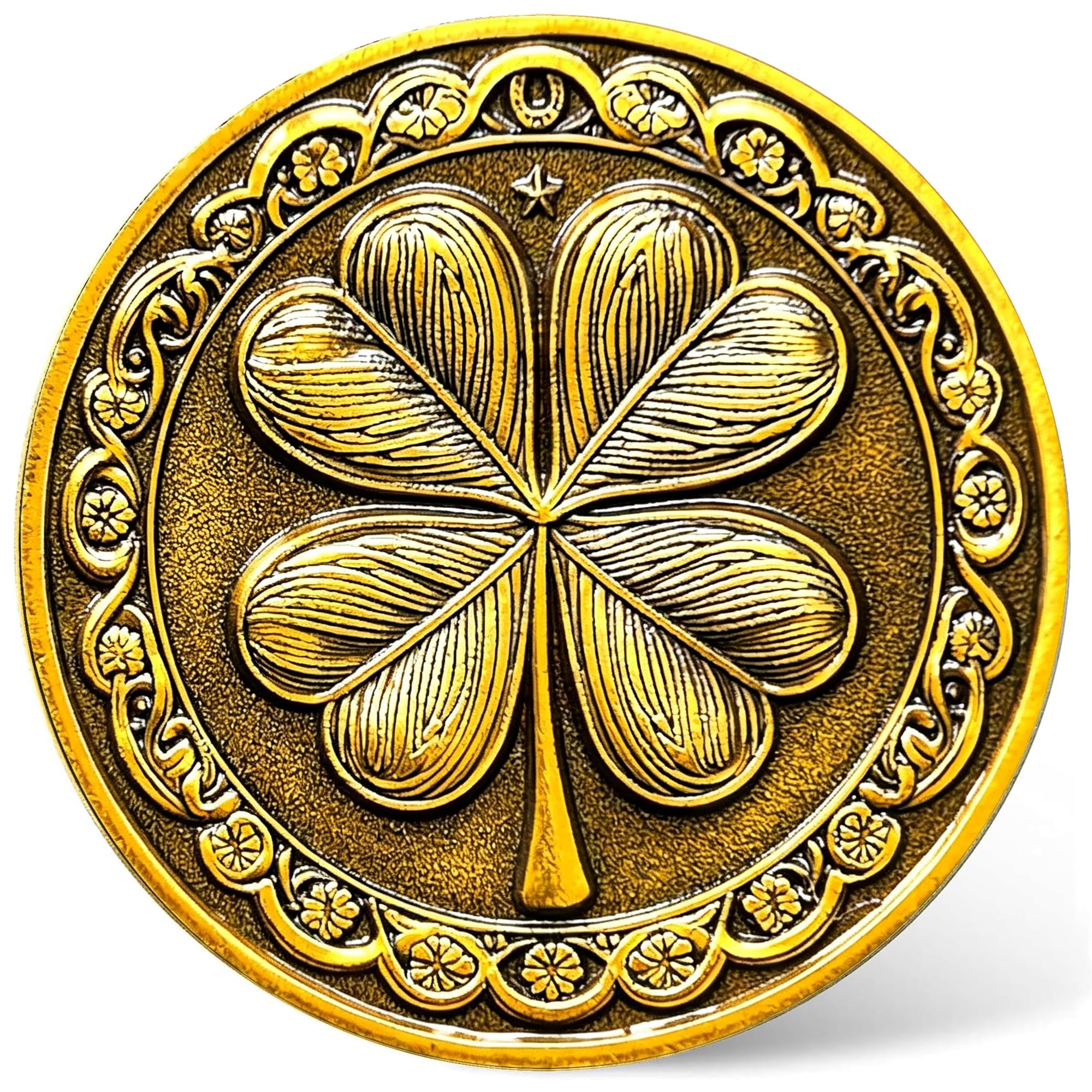 Amazon.com: Good Luck Coin - Four-Leaf Clover and Eagle Medallion