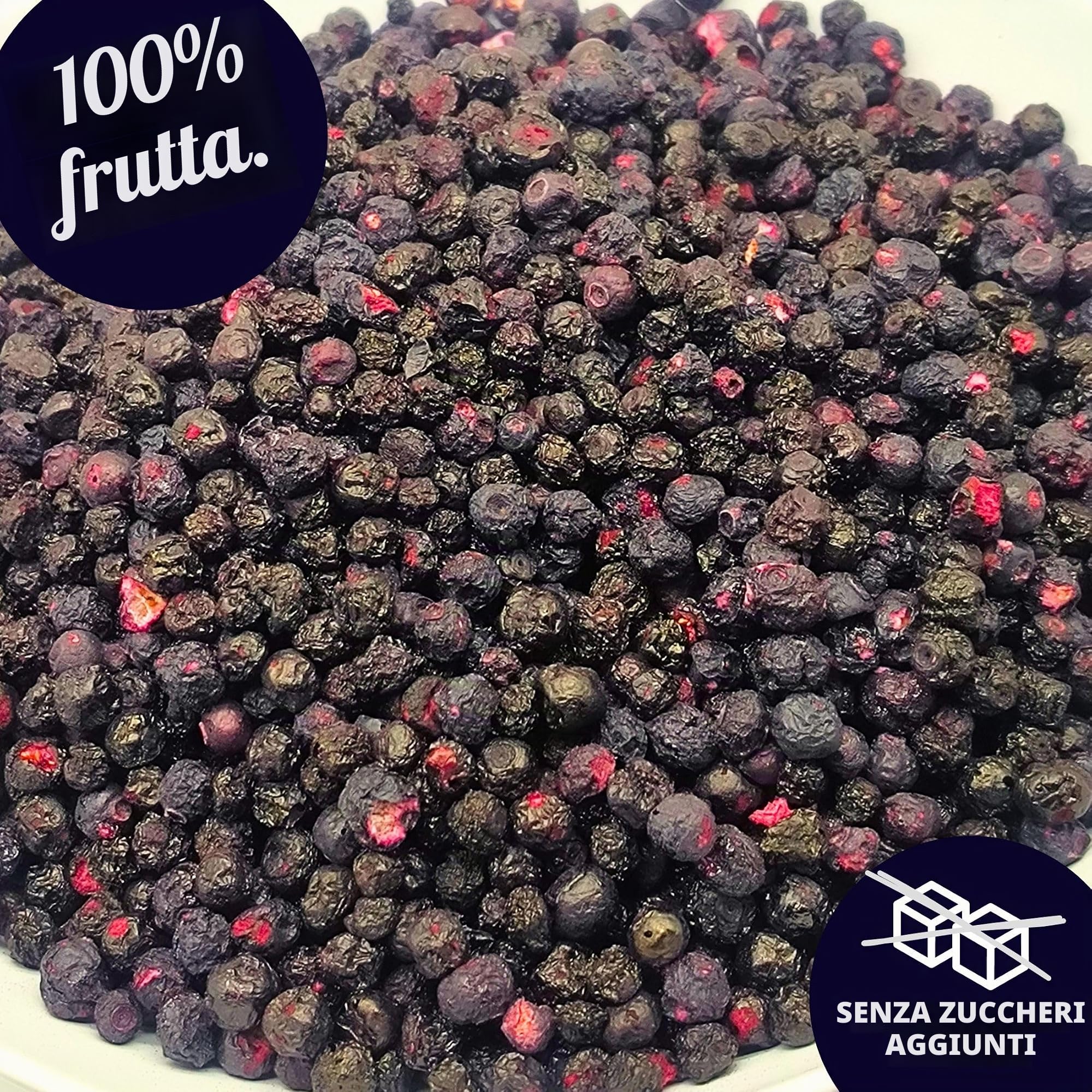 BULK & tasty. Disidratati Blue Berry Liofilizzati 600g | Mirtilli Selvatici Mirtilli Frutta Disidratata | Mirtilli Neri Senza Zucchero Secchi Freeze Dried Blueberry Wild Blaubeeren