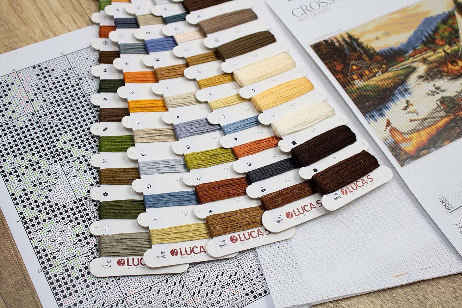 Luca-S Counted Cross Stitch kit Gold Creek, 33x22cm, DIY