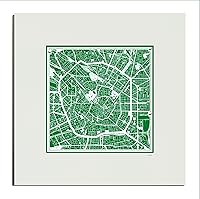 Vista 53 de O3 Design Studio Mapa de corte de papel Madrid negro mate de 20 x 20 pulgadas