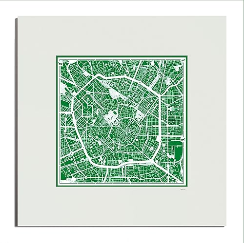 Miniatura 53 de O3 Design Studio Mapa de corte de papel Madrid negro mate de 20 x 20 pulgadas