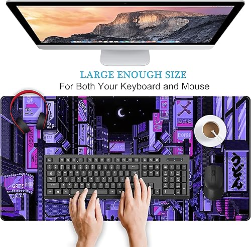 Miniatura 9 de Lindos tapetes de escritorio a cuadros rosados, almohadilla de escritorio para juegos de leche de fresa, alfombrilla de mouse extendida kawaii