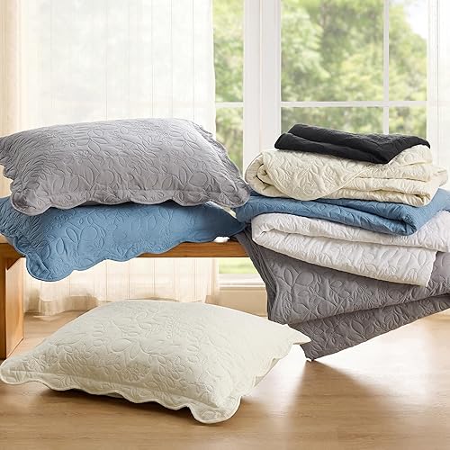 Miniatura 7 de Bedsure Juego de edredón tamaño King  Juego de ropa de cama prelavado tamaño King  Colcha ultrasuave tamaño King  Colcha de color amarillo crema