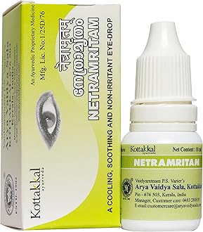 Kottakkal ayurveda® Netramritam - 10 ml, Liquid Eye Drops For Healthy Eyes, With Natural Ingredients