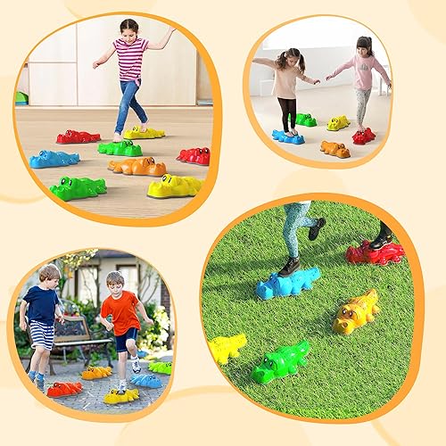 Miniatura 2 de Stepping Stones for Kids,Non-Slip Turtle Jumping Balance Rocks Toys for Toddlers Outdoor Indoor Play Gift,Sensory Obstacle Course Coordination Game