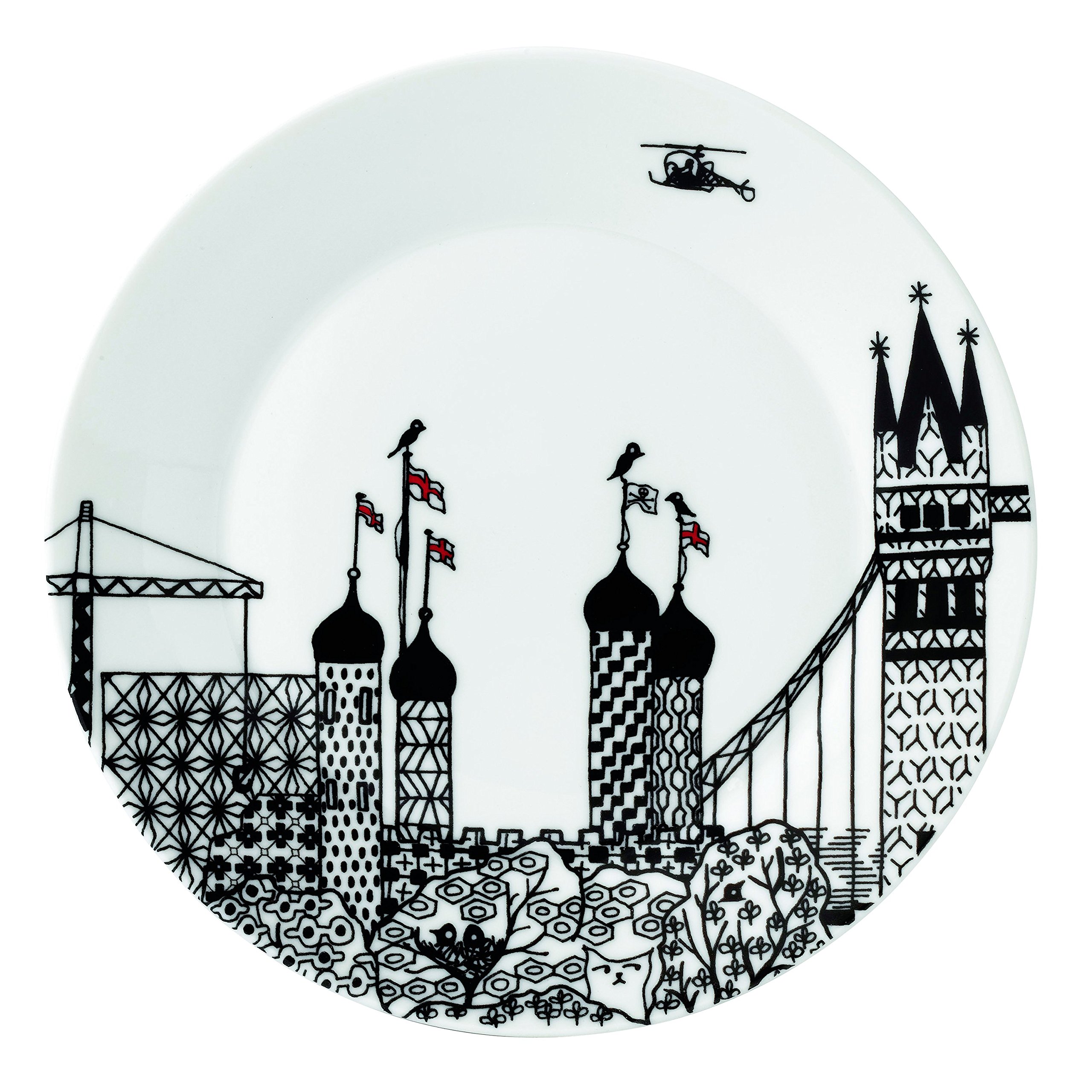 【新品】  Charlene Mullen 皿 Royal Doulton Charlene Mullen Plates, 8.6-Inch, London City Scape