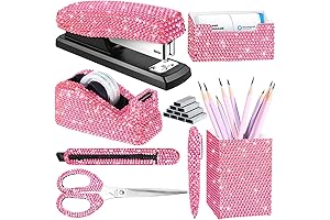 7 Pieces Diamond Desk Accessories Kit - Sparkle Your Workspace with Elegance