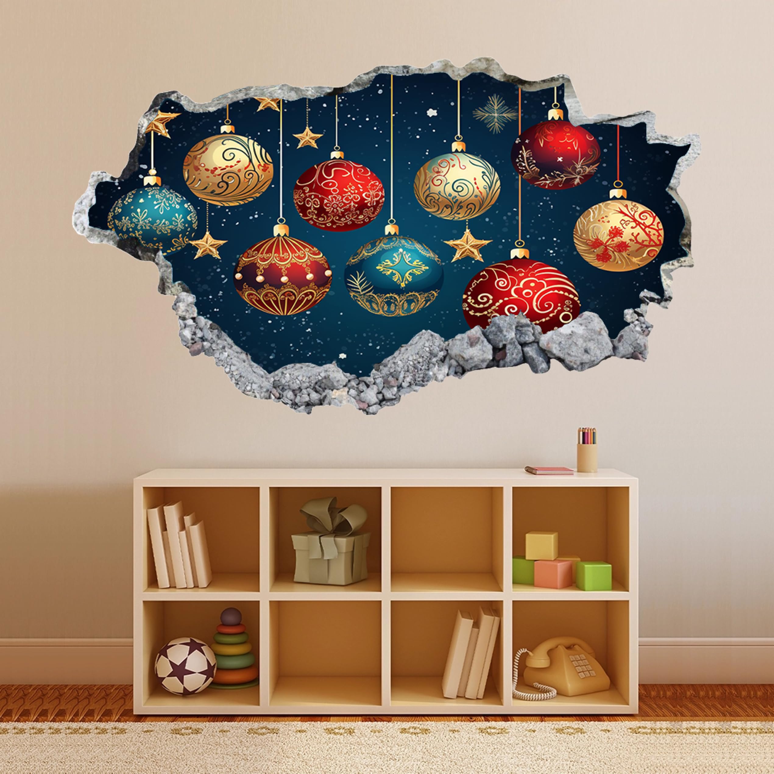 3D Wandtattoos Bunte Bälle selbstklebend Kinderzimmer Aufkleber Wandaufkleber Wandsticker für Wohnzimmer Schlafzimmer 58x101cm