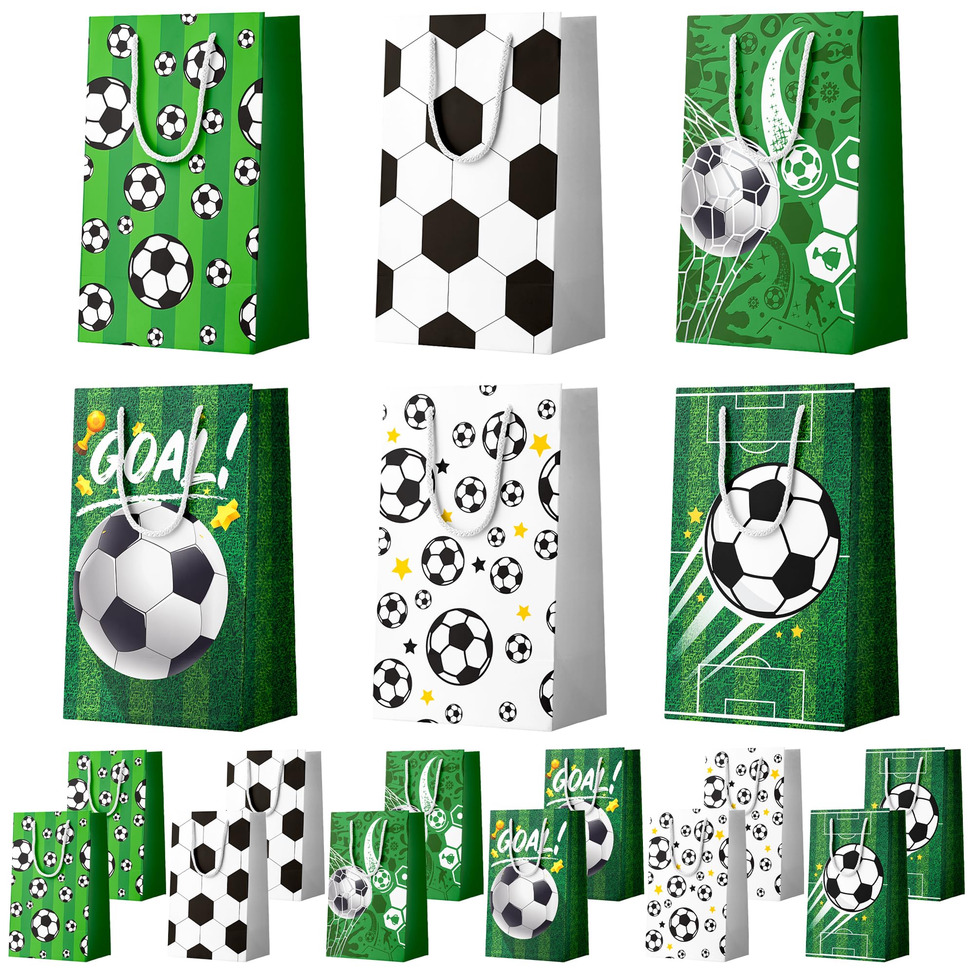 24 Pcs Football Gift Bags, Football Favor Bags Set - Football Snack Bags Soccer Birthday Party Decorations Sports Theme Party Decorations Supplies