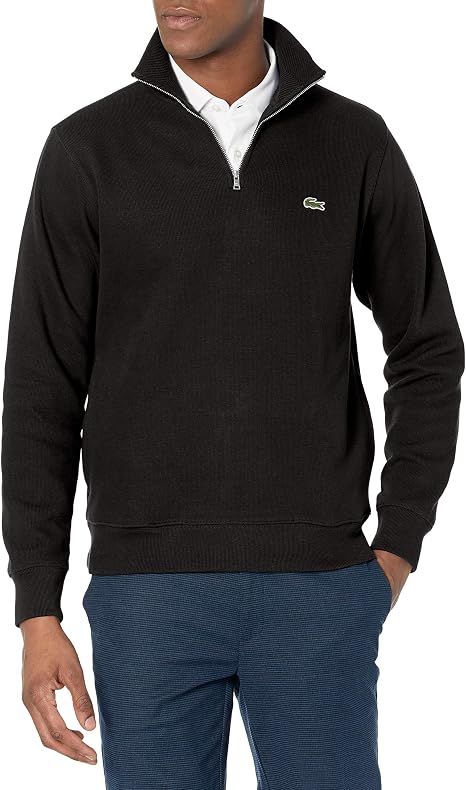 Sleeve Quarter Zip Cotton Sweatshirt 