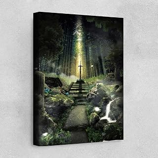 RileyCraftley Fantasy Adventure Canvas Wall Art – Game‑Inspired Print – Gamer Decor for Bedroom or Game Room – Canvas Gift for Fans