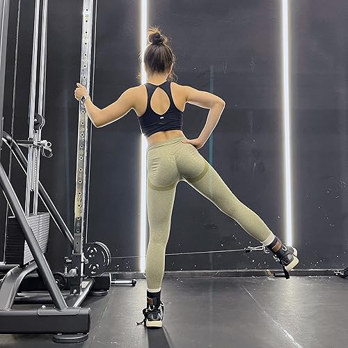 Miniatura 9 de Correa de tobillo para máquina de cable, accesorios de tobillo ajustables para gimnasio, ajuste cómodo, neopreno acolchado de acero con doble anillo