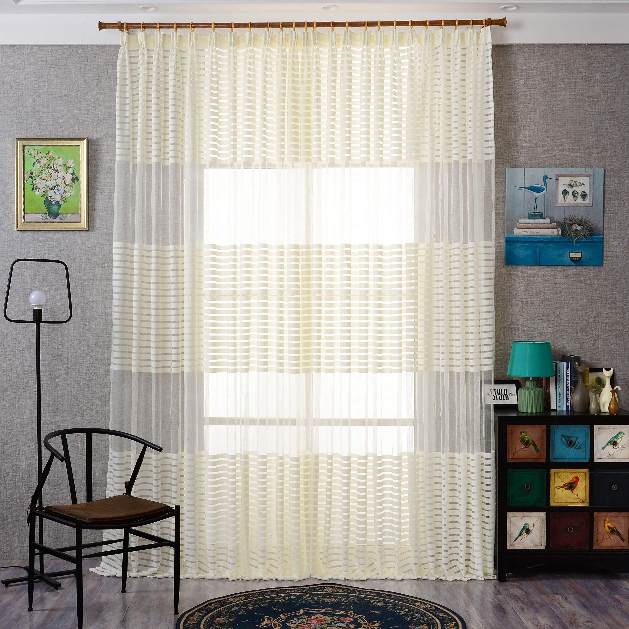 BOYOUTH - Tenda a strisce per lavori a maglia, per decorazione della stanza (79 x 180 cm), 2 pannelli