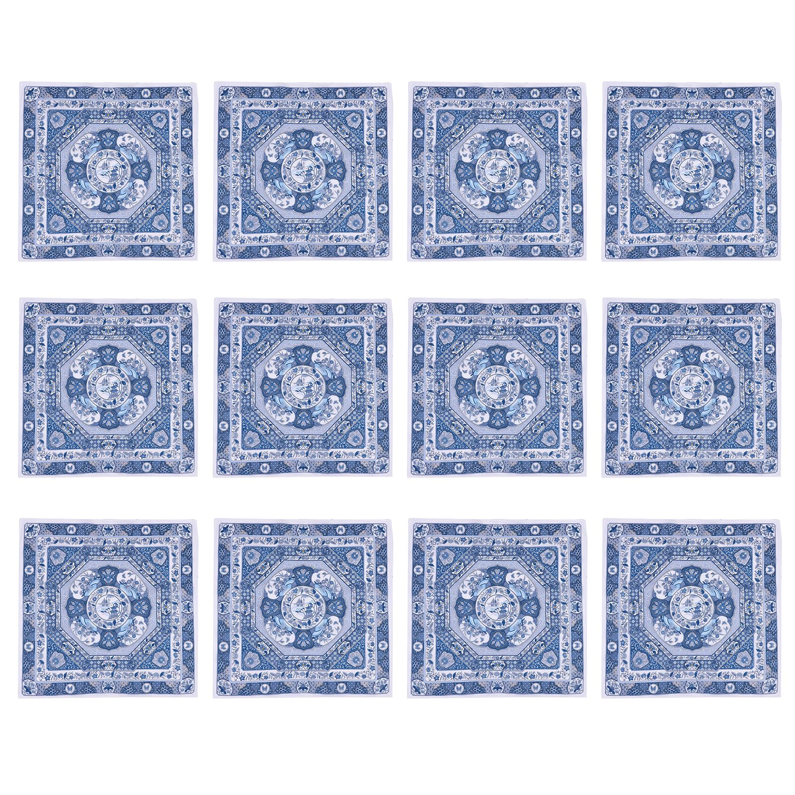 Fentency Flower Printed Handkerchief Set of 12 Pocket Hankie Towel Sweat Wiping Neck Kerchief for Adult Business Square Pocket