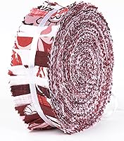 Vista 1 de Soimoi 40 tiras de telas precortadas con estampado de bloques, enrollables, rollos de gelatina de algodón de 1.5 x 42 pulgadas para acolchar