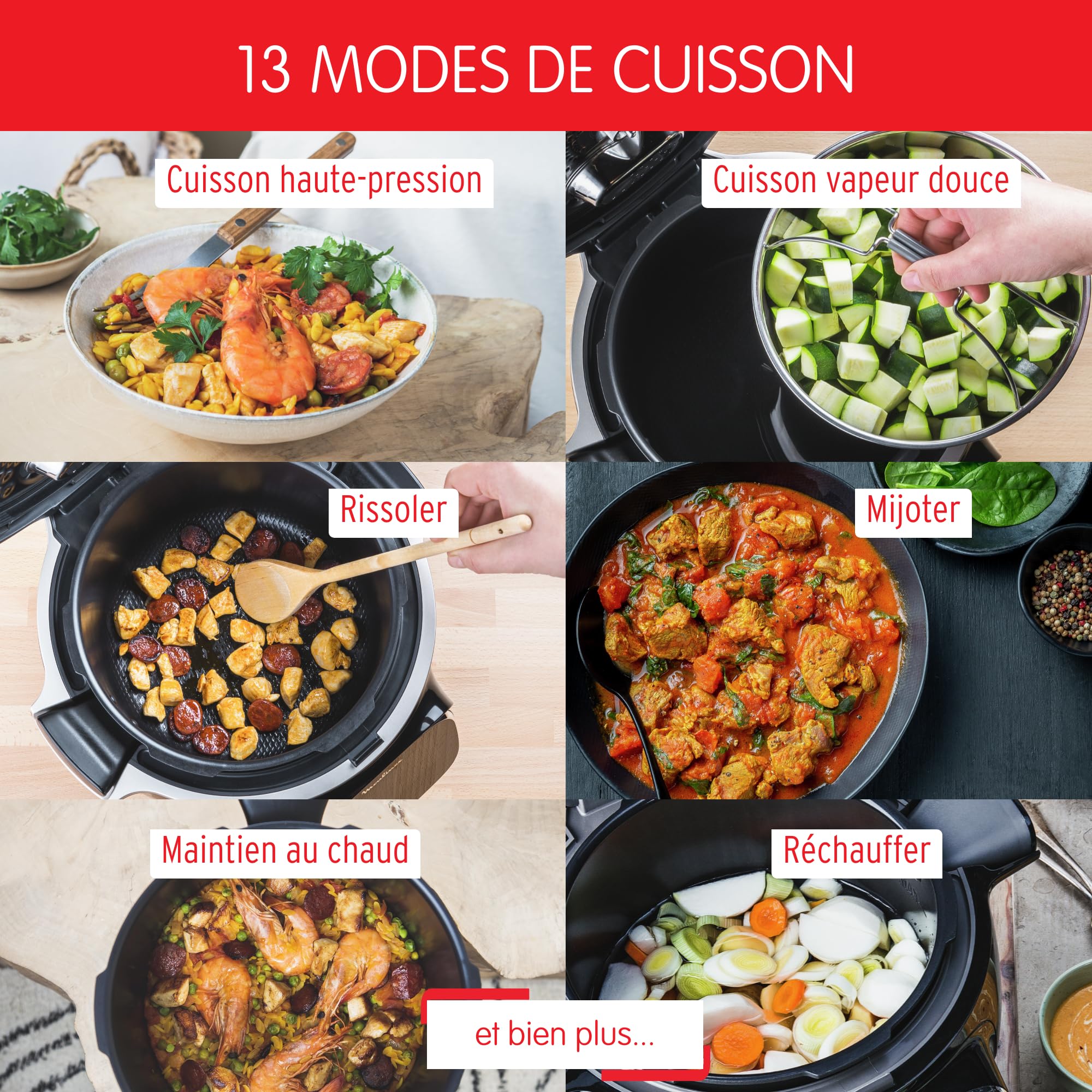 Moulinex Cookeo Touch Wifi Multicuiseur intelligent, Cuve 6 L, Haute pression, Guide pas à pas, 250 recettes intégrées, Application Moulinex CE902800, Noir