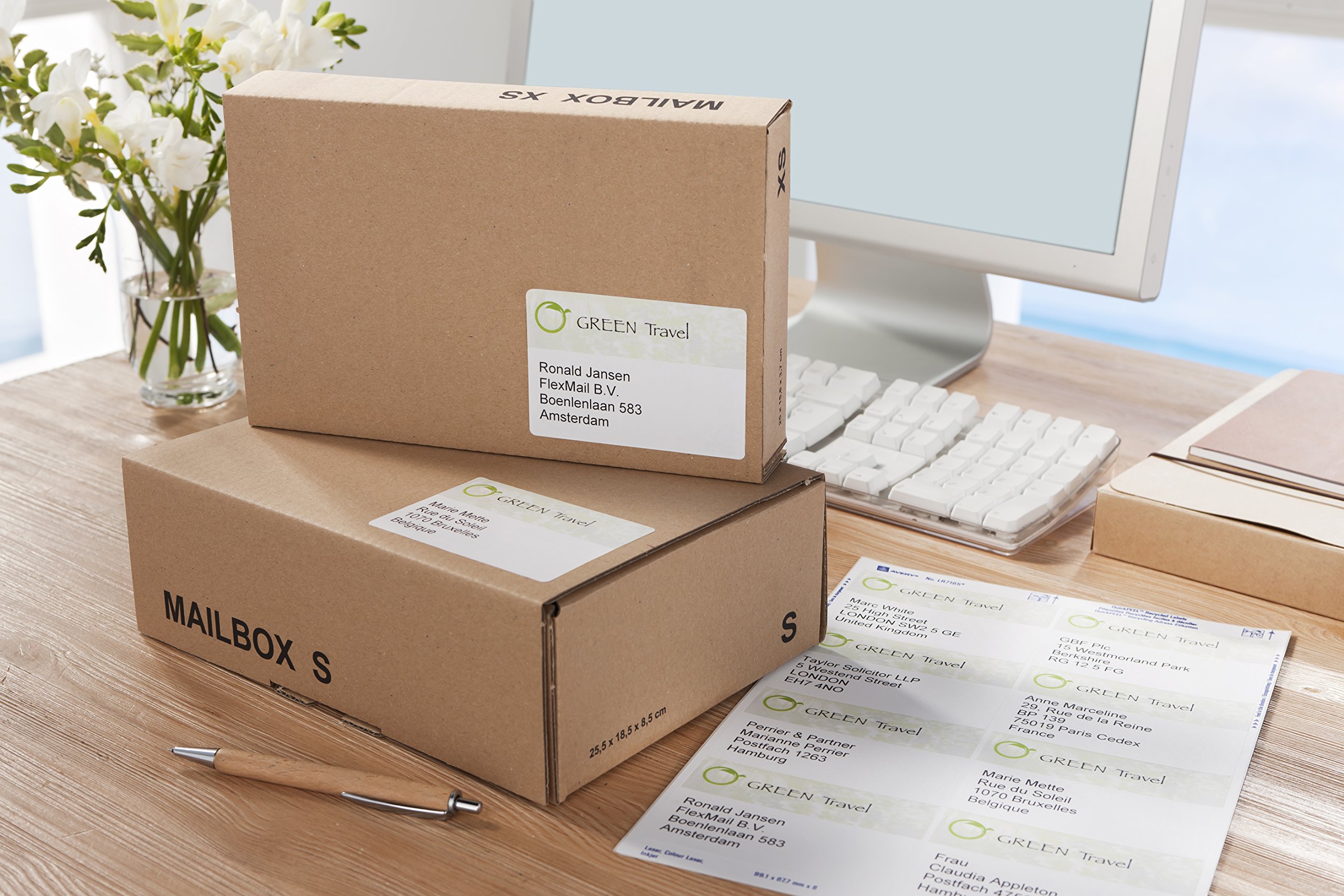 Etichette Carta Riciclata Avery 99,1x67,7mm - Per Buste E Pacchi, Confezione 100 Fogli - Foto 5