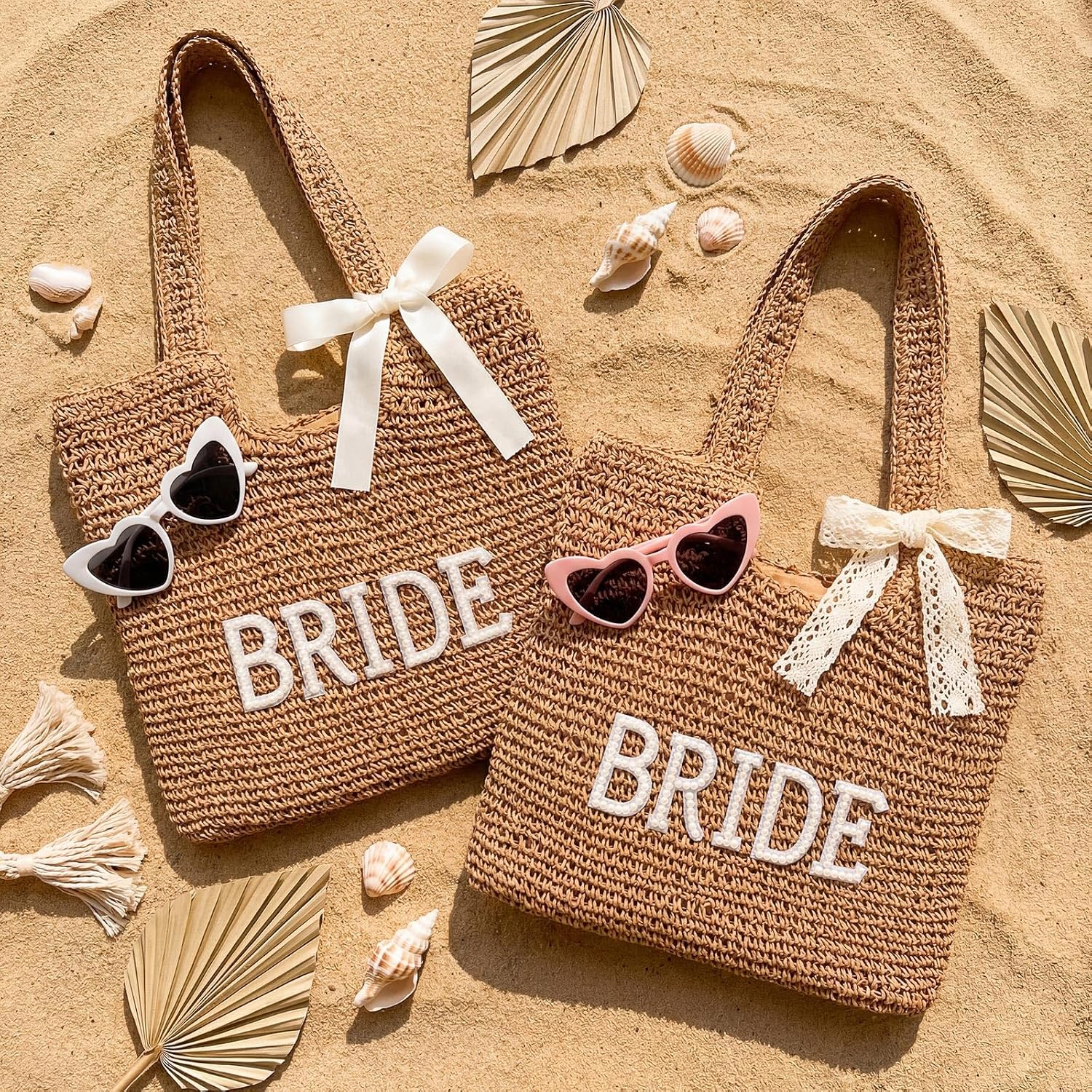 Bridal Shower Gift, Bride Tote Bag, Straw Purse, Honeymoon Beach Bag for Bride to Be, Bachelorette Wedding Gifts